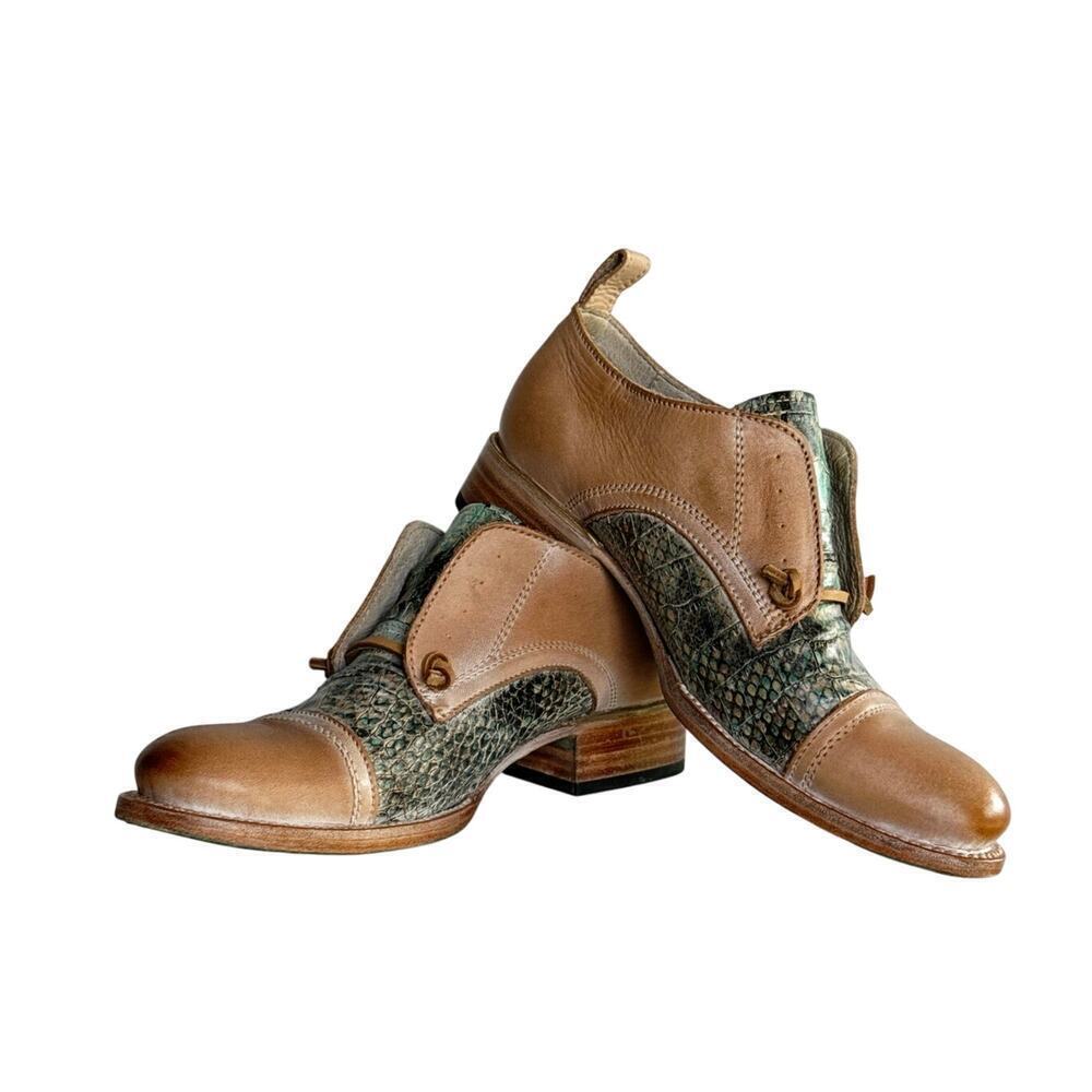Freebird by Steven Mabel Oxfords Womens Size 8 Turquoise Multi Tan Leather - Picture 7 of 10